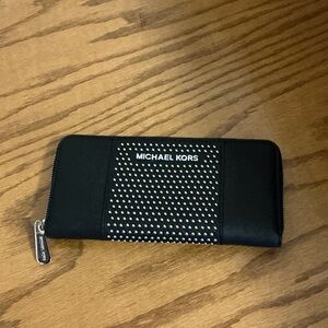 Michael Kors Black Wallet with Silver Detailing